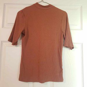 Faux turtleneck blouse, size XS, Salmon